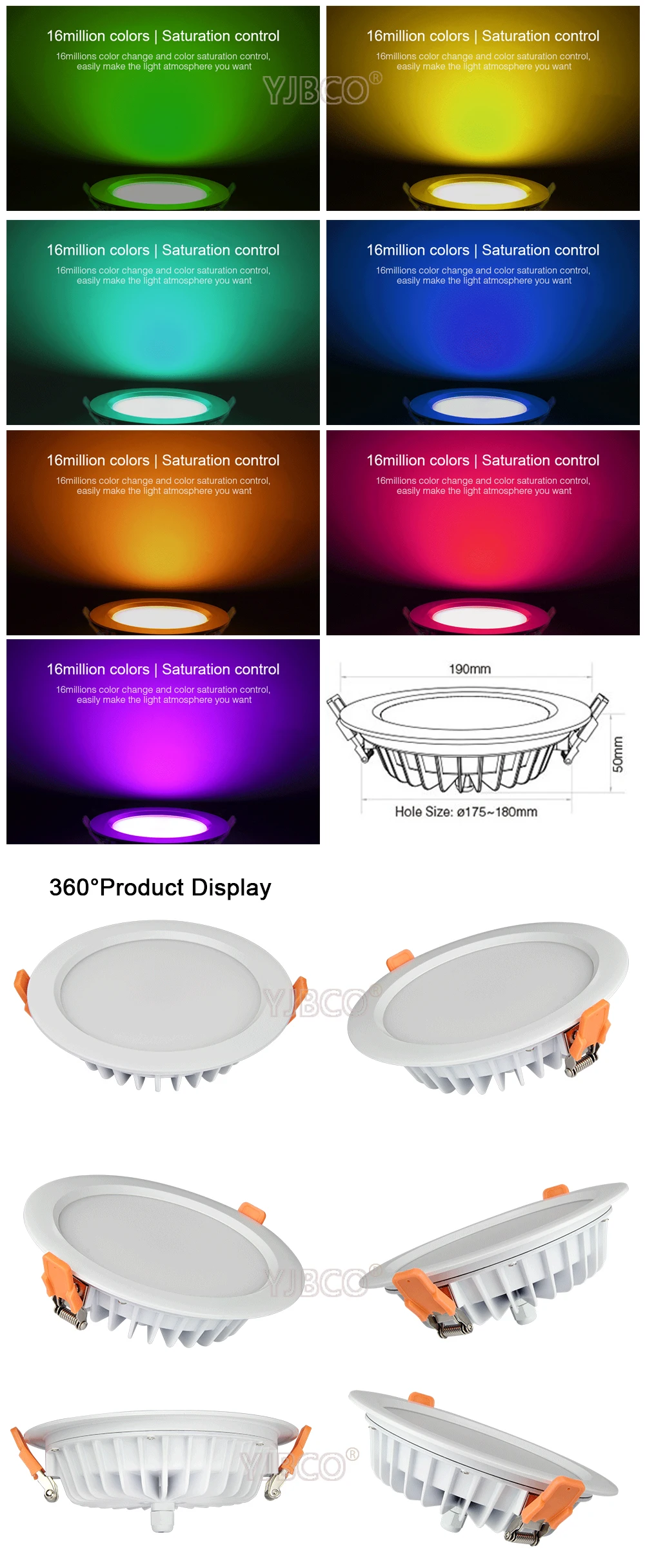 MiBOXER 6 Вт/9 Вт/12 Вт/15 Вт/18 Вт RGB+ CCT Светодиодный прожектор AC110V 220 В с регулируемой яркостью светодиодный потолочный прожектор FUT062/FUT063/FUT066/FUT068/FUT069