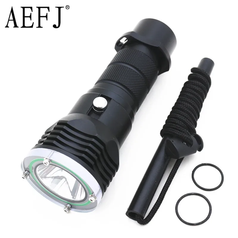 Светодиодный фонарик для дайвинга 10 Вт водонепроницаемый 100 м с 18650 или 26650|lantern