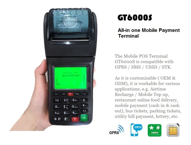 Goodcom 58 мм Термопринтер GPRS SMS POS termianl для заказов на доставку оплаты счетов печати