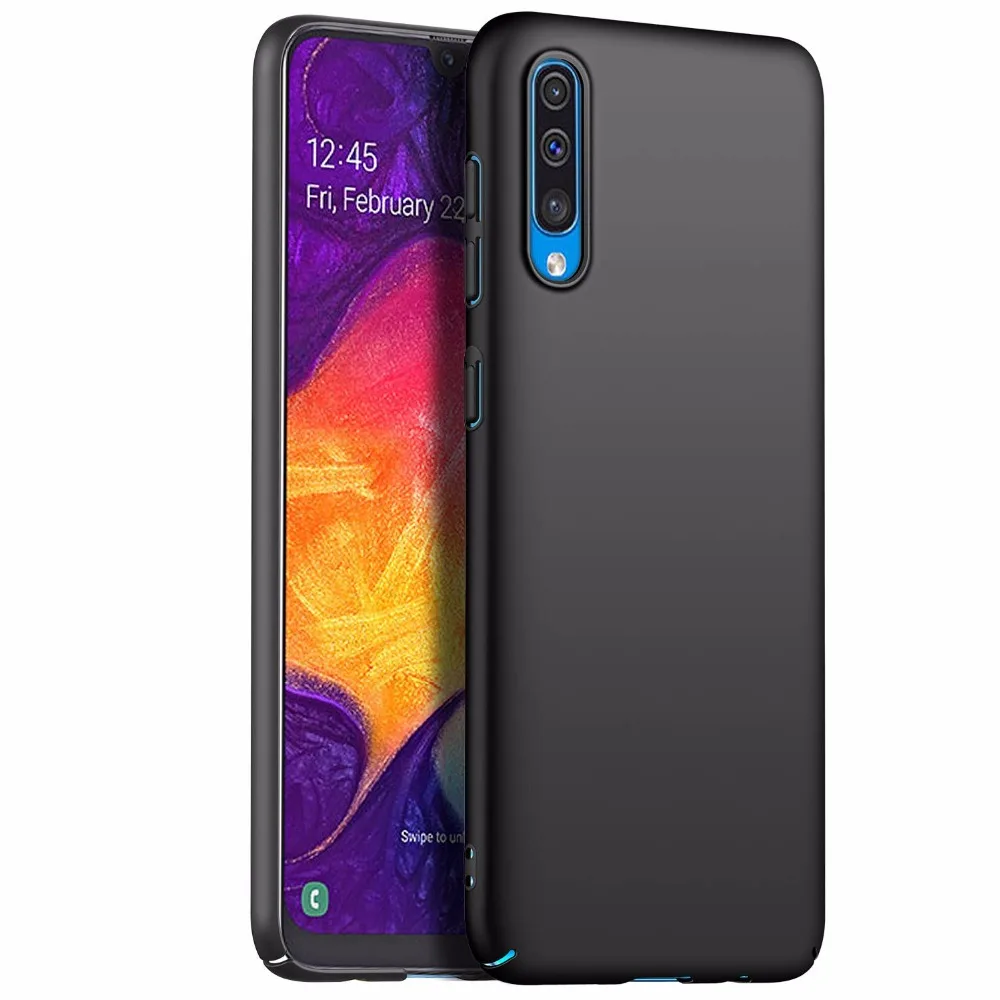 Защитное стекло для Samsung Galaxy A50 закаленное + тонкий жесткий чехол A505 | Мобильные