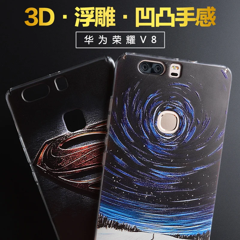 Для huawei honor v8 case 3d рельеф картина задняя крышка для телефон протектор|painting cover|huawei