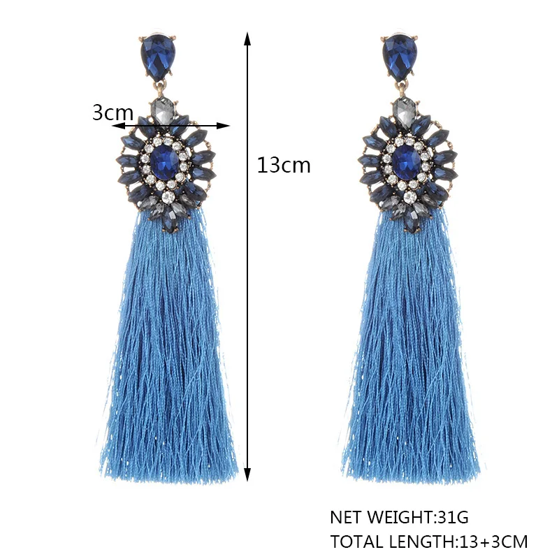 ZHINI New Hot Sales Brand Fashion Women's Wedding Tassel Earrings Wholesale Jewelry Bohemian Fringed Long Drop Dangle | Украшения и