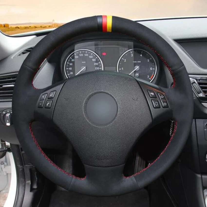 Черный замшевый телефон для BMW E90 320 318i 320i 325i 330i 320d X1 328xi 2007|Чехлы на руль| |