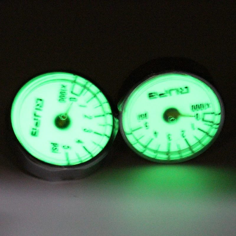 

QUPB PCP Paintball 32mm High Pressure Luminous Gauge 5000psi with Yellow Green Red Marks 1/8NPT Thread GED002