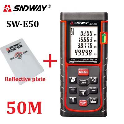 50M SNDWAY цифровой лазерный дальномер trena лазерная рулетка Diastimeter тестер инструмент 100M-80M-70M-60M-50M-40M лазерный дальномер - Цвет: 50M