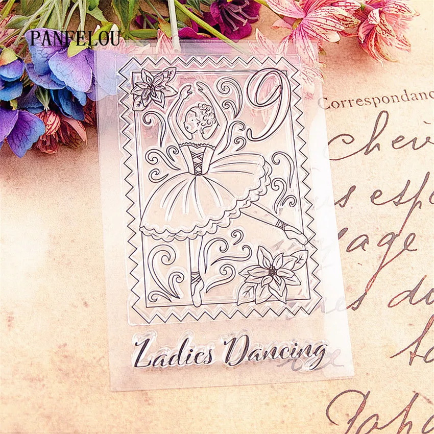 Штампы PANFELOU балерины прозрачные силиконовые резиновые штампы мультфильм для