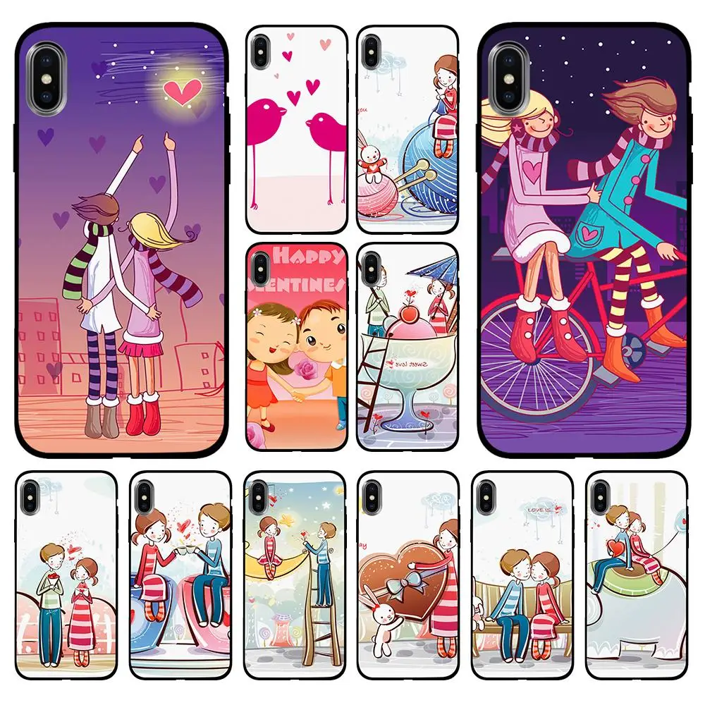 Мягкий чехол из ТПУ с рисунком на День святого Валентина для Apple iPhone 6 6S 7 8 Plus 5 5S SE X