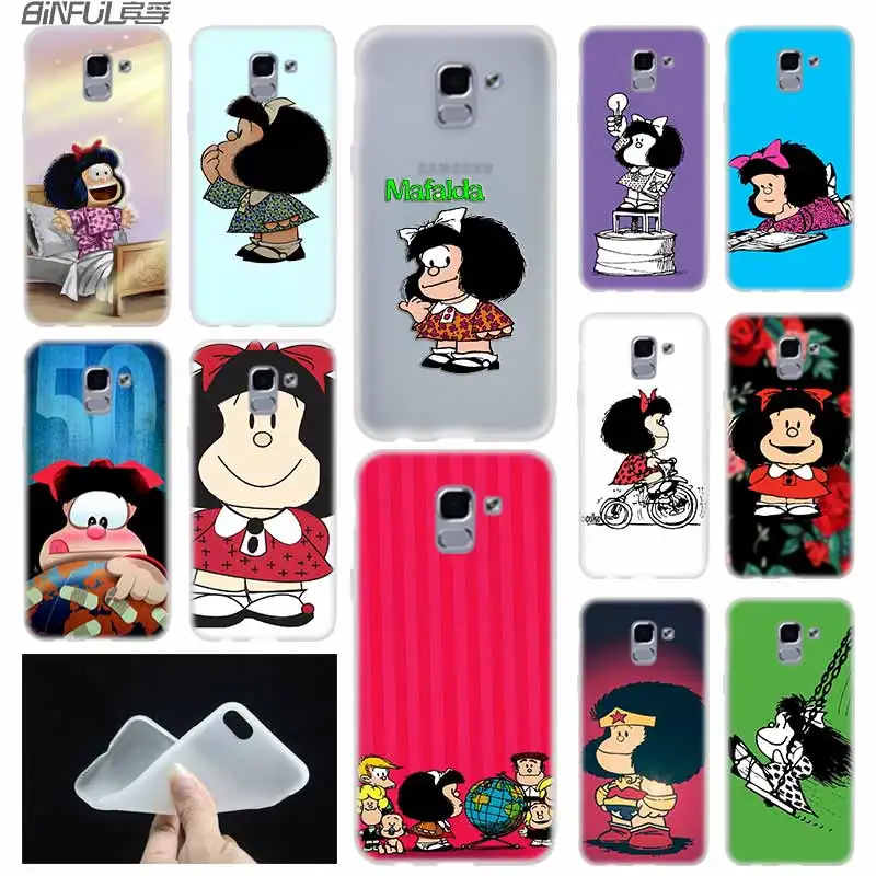 Mafalda милый чехол из ТПУ силиконовый для Samsung Galaxy J6 J8 J3 J5 J7 J4 J2 J1 Plus 2018 2016 2017 EU Prime