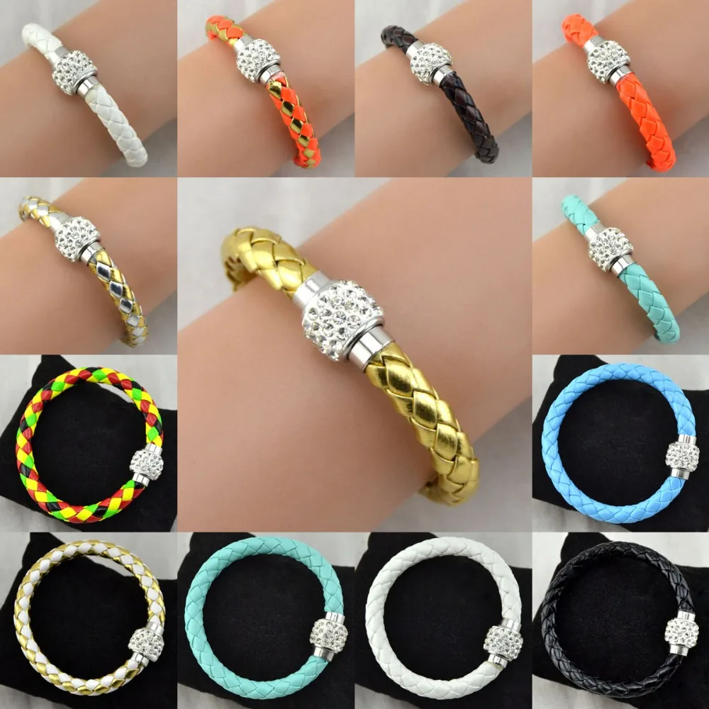 

New Products Silver Bracelet Magnetic Rhinestone Bracelet Bangle Sliver Jewelry For Girls