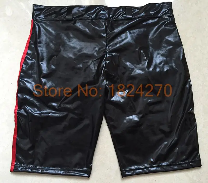 Черные шорты из искусственной кожи на молнии с открытой промежностью