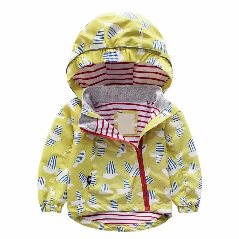 LILIGIRL Baby Boys Jacket Hooded Print Girls Windbreaker for Children's Tops Clothes Coat Waterproof Plus Velvet Kids Jackets | Детская