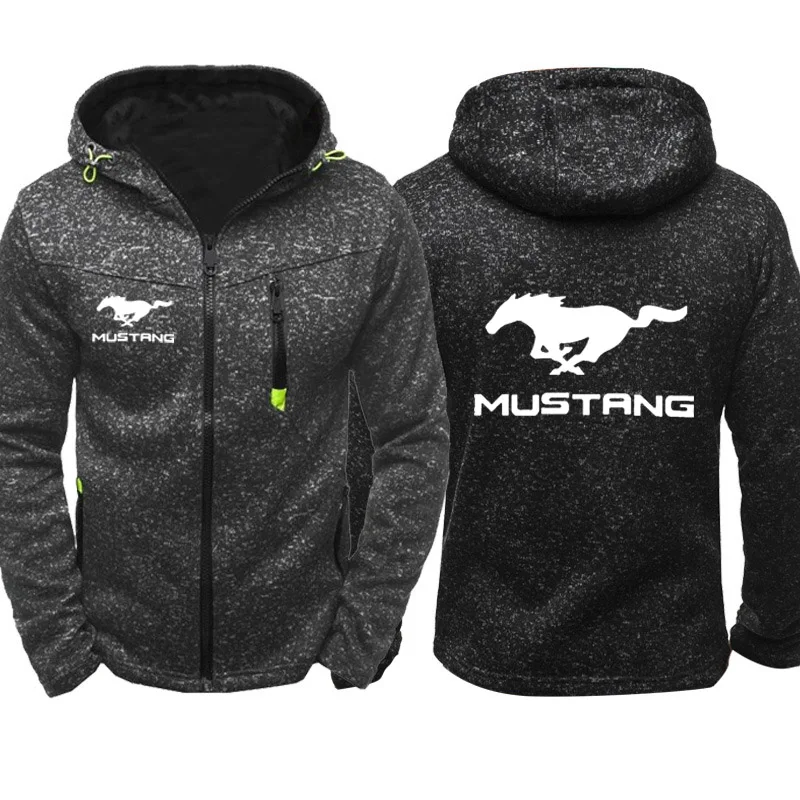 805 Мужские толстовки Mustang с логотипом автомобиля, повседневные толстовки с капюшоном в стиле хип-хоп Харадзюку с длинным рукавом, мужская куртка на молнии, мужская толстовка с капюшоном, одежда - Цвет: 805