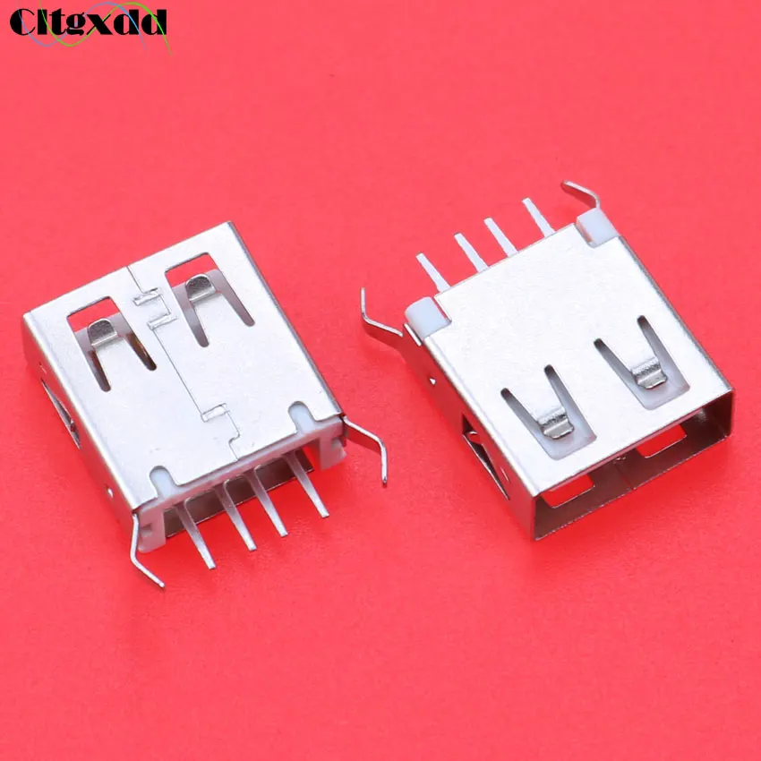 Cltgxdd 1 шт. USB 2 0 гнездовой тип A изогнутые ножки 4 контактные разъемы коннектор