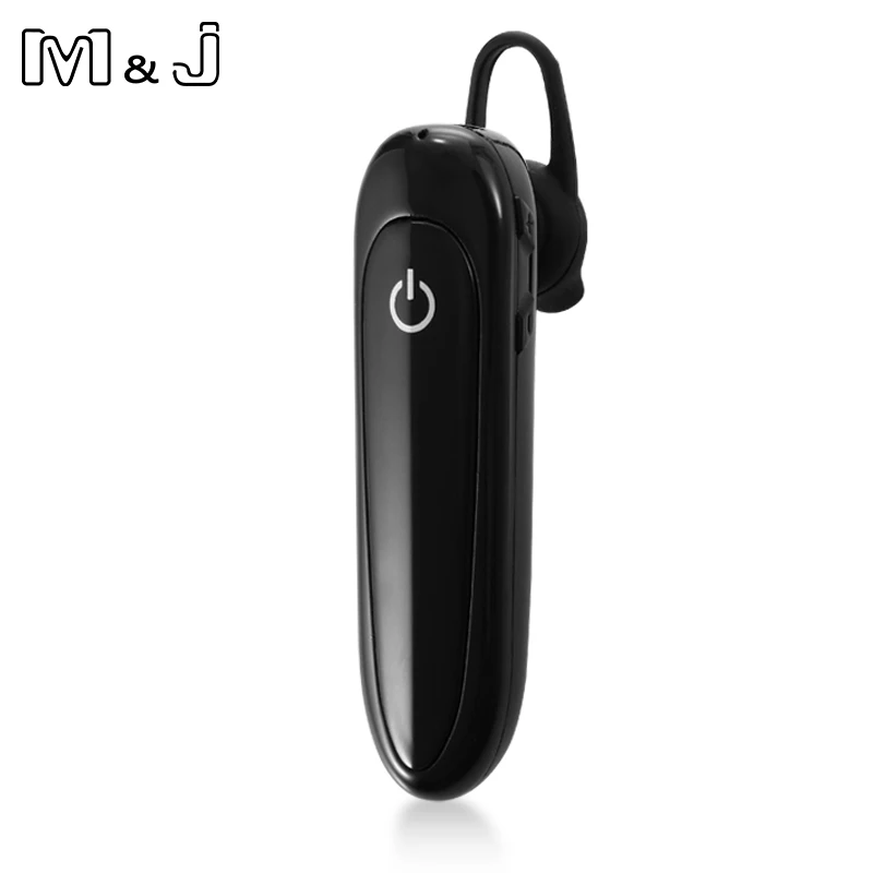 Черный M& J бизнес Bluetooth гарнитура для автомобиля Bluetooth наушники Hands Free с микрофоном ушной крючок Bluetooth беспроводные наушники для iPhone xiaomi - Цвет: Черный