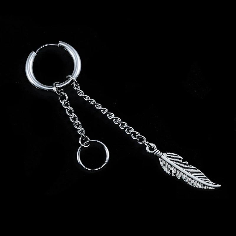 1pc KPOP Korean bangtan Boys DNA V Wing Leaf Feather Stud Earrings Fashion punk Jewelry Accessories For Mens Womens Earring Gift