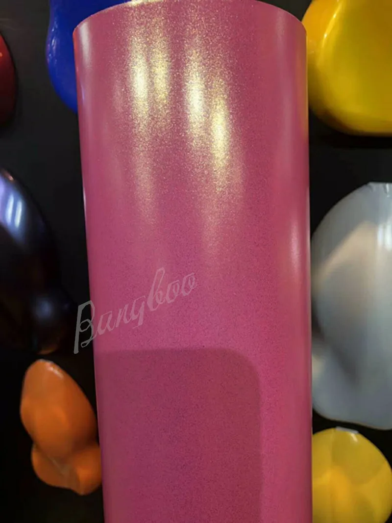 Hot Sale Colored 1.52*18M Premium Satin Diamond Gold Pink Vinyl Film With Air Bubble Free |