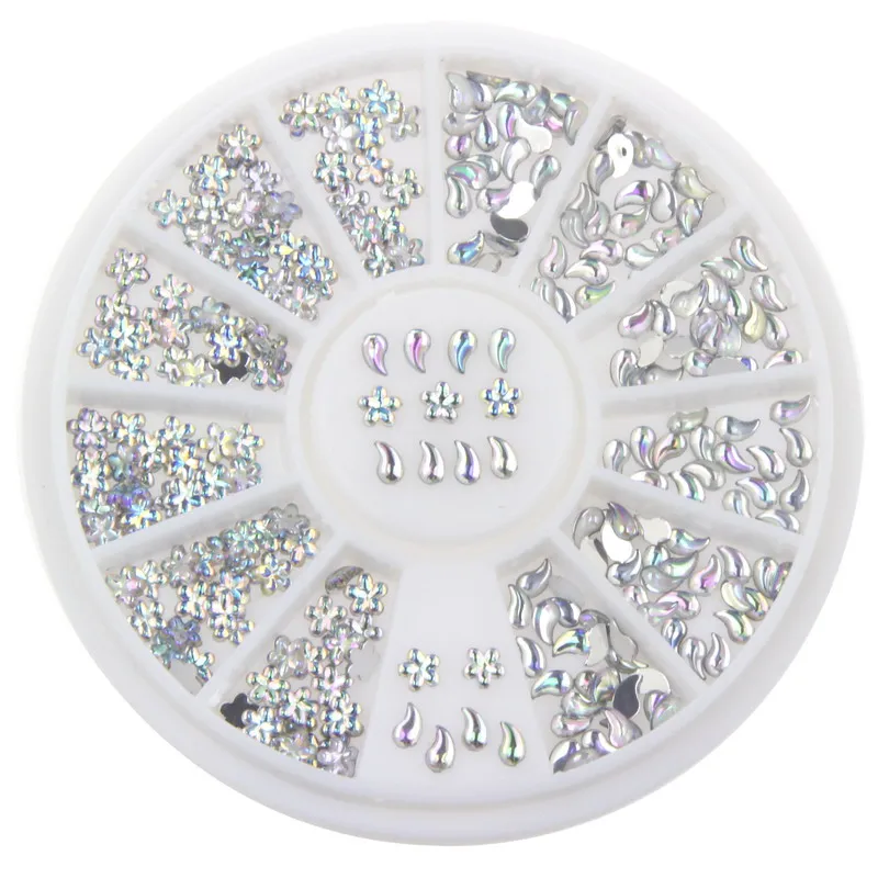 Акриловое украшение для ногтей колесо цветок в форме слезы смесь Блеск украшения