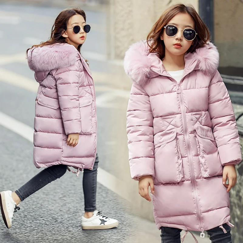 Новинка 2019 модная детская зимняя куртка зимнее пальто для девочек детское теплое