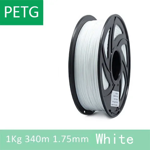 Дерево/PETG/TPU = FLEX/нейлон/TABS Филамент пластик YOUSU для 3d принтера ANET ENDER/1 кг 340 м/диаметр 1,75 мм/ из города - Цвет: PETG White 1kg