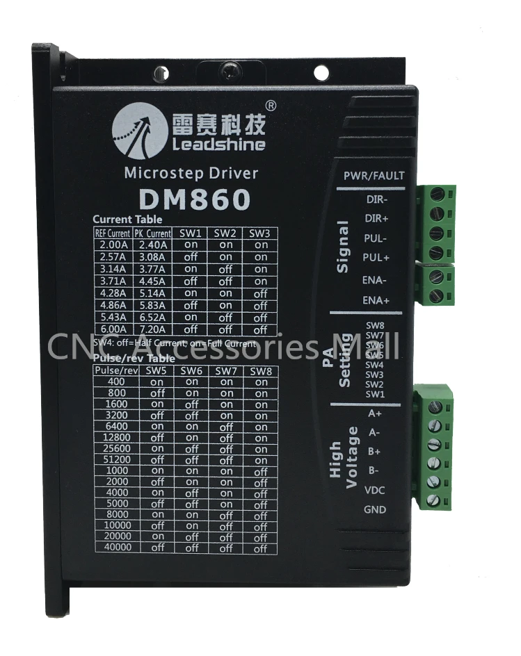 

Leadshine Driver DM860 Step Motor Driver 2 phase Motor drive 2.4A-7.2A 24V-80VDC Adapted for 57/86 step motor