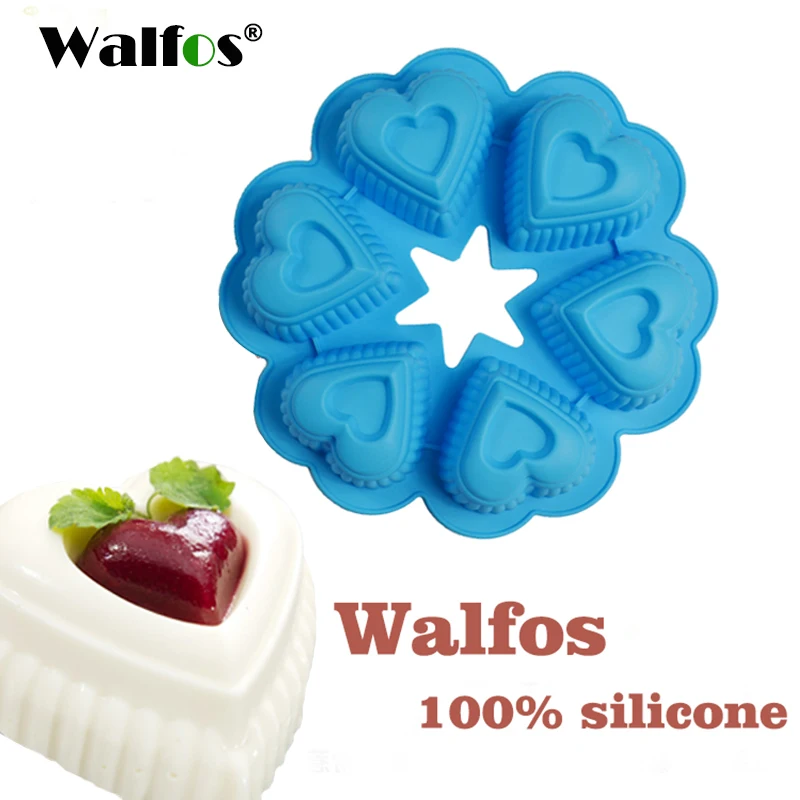 WALFOS 25*25*4 5 см DlY сердце Форма силиконовая форма для выпечки в форме цветка