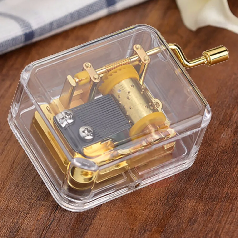 Механизм музыкальной шкатулки Круг золото прозрачный ветер Подарочная музыкальная шкатулка Castle In The Sky с днем рождения Caixa де Musica домашний декор