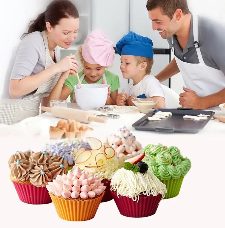 6 шт./лот Muffin силиконовые формы для выпечки Форма для капкейков из гофрированного картона, для выпечки Форма для украшения тортов инструменты аксессуары для кухни gyh