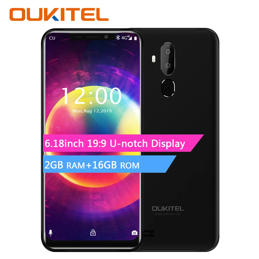 OUKITEL C12 смартфон с 6 18 дюймовым дисплеем четырёхъядерным процессором MT6580 ОЗУ 2 Гб