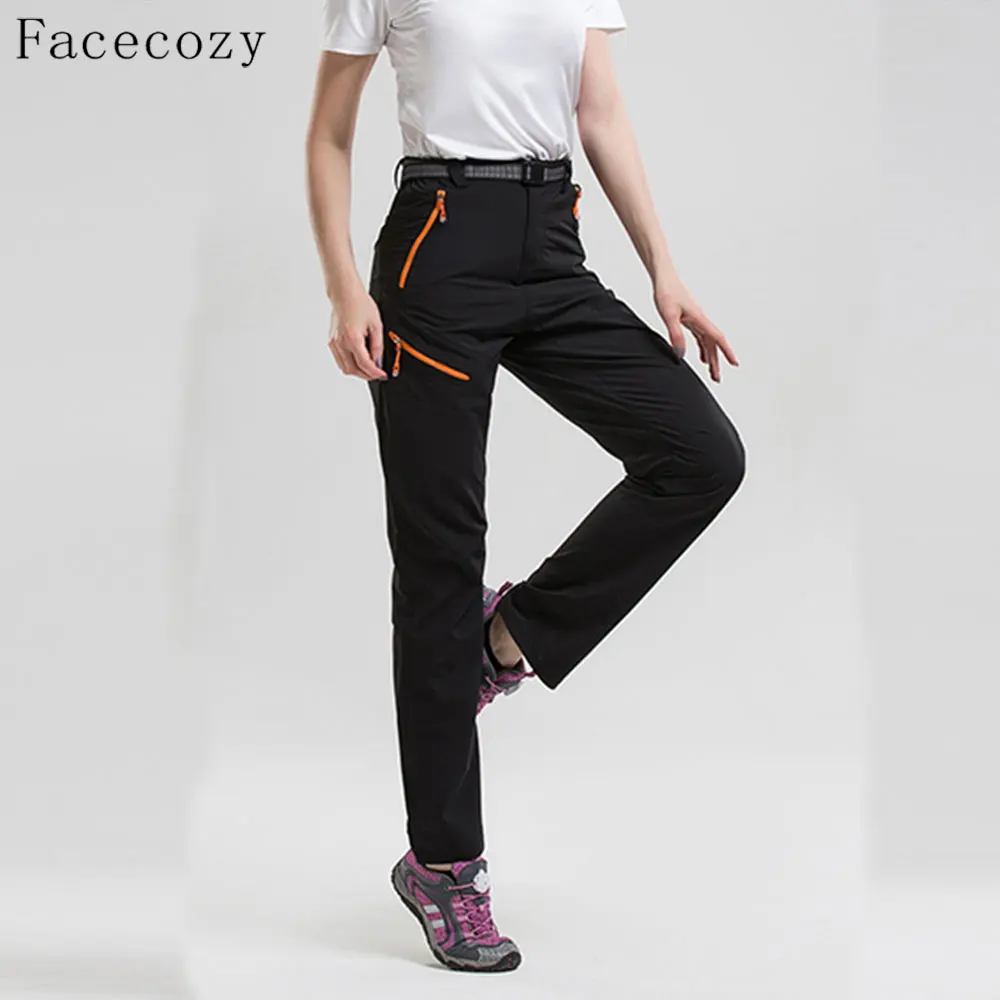 Women Black Facecozy, женские быстросохнущие штаны для походов на открытом воздухе, тонкие дышащие обтягивающие брюки, летние и весенние спортивные штаны для альпинизма, рыбалки, спорта на открытом воздухе - Цвет: Women Black