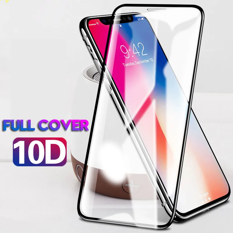 QINUO 10D прозрачная защитная пленка для iPhone X Max XR закаленное стекло 6 6S 7 8 Plus защита от