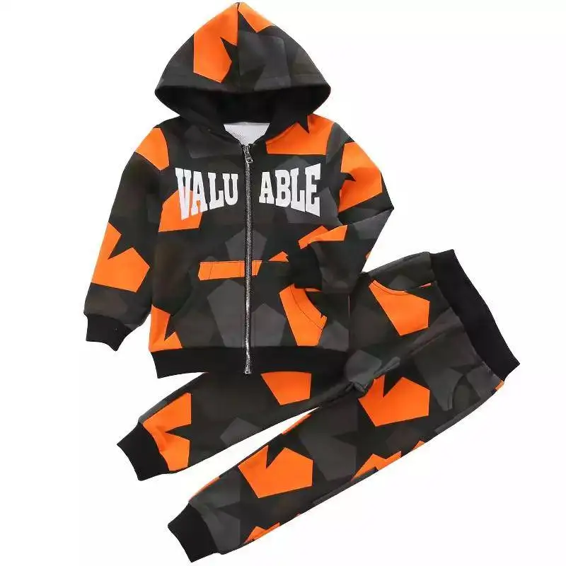 Комплекты для мальчиков из полиэстера Весна-Осень новинка 2021 модная камуфляжная