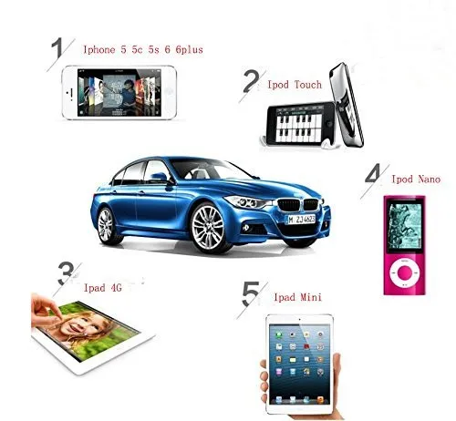 Автомобильное аудио подключение для iPhone5/6 iPod iPad USB Интерфейс адаптер AUX кабель