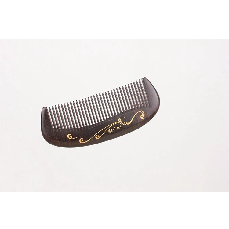 peacock gold paint lacquer black sandalwood comb handicraft chacate preto | Красота и здоровье