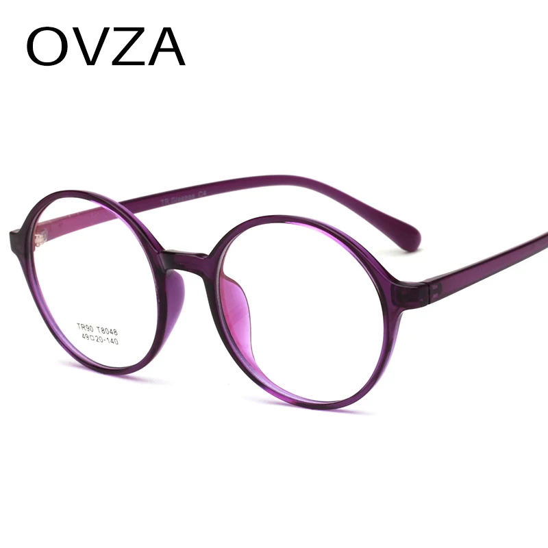OVZA Fashion TR90 оправа для очков Ультралегкая прозрачная линза прозрачные очки для женщин и мужчин оптические очки с круглой оправой S5063