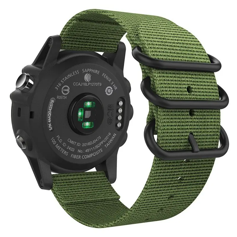 26 мм смарт часы нейлон ремешок для Garmin Fenix 3/3HR/5X/спуск MK1/D2 Charlie