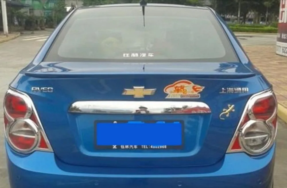 Неокрашенный задний спойлер Osmrk из АБС пластика для багажника chevrolet aveo sonic 2011 13|rear