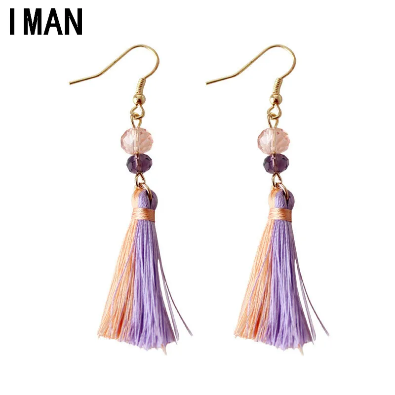 2018 новые женские серьги кисточкой и красочные свадебные модные Богемия