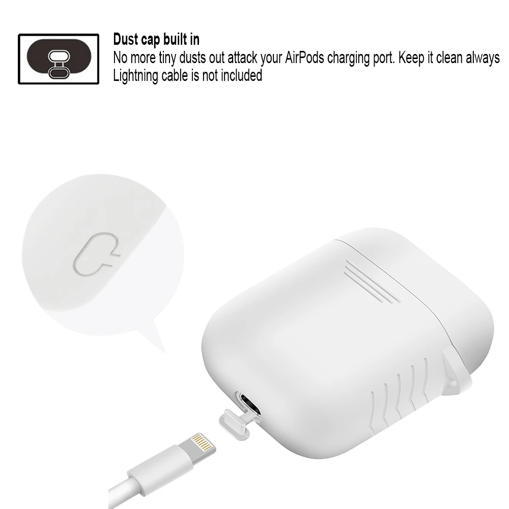 BUBM AirPods Case Protective Silicone Cover and Skin Perfect Fit for Apple Airpods Charging with Hand rope Carabiner | Электроника