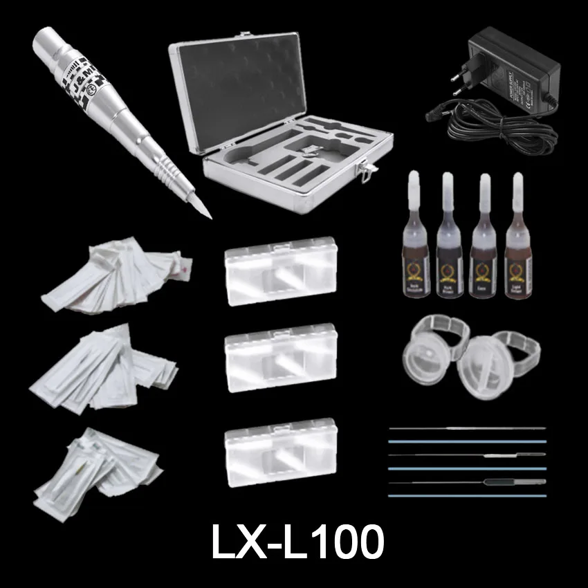 Permanent Makeup Machine Kit Strong Power Silent Eyebrow Lip Eyeliner Set Adapter Tattoo Needle Tips Inks Cup Microblading Kit