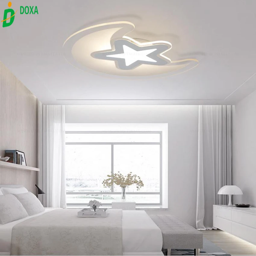 New arrival Super thin stars mooncreative led ceiling lights modern geometry shape lighting fixture lampara for bedroom | Лампы и