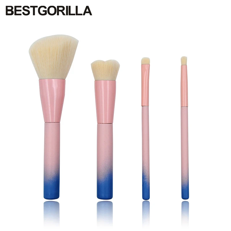 Горячая продажа 4 шт косметические кисти градиентный цвет розовый порошок основа