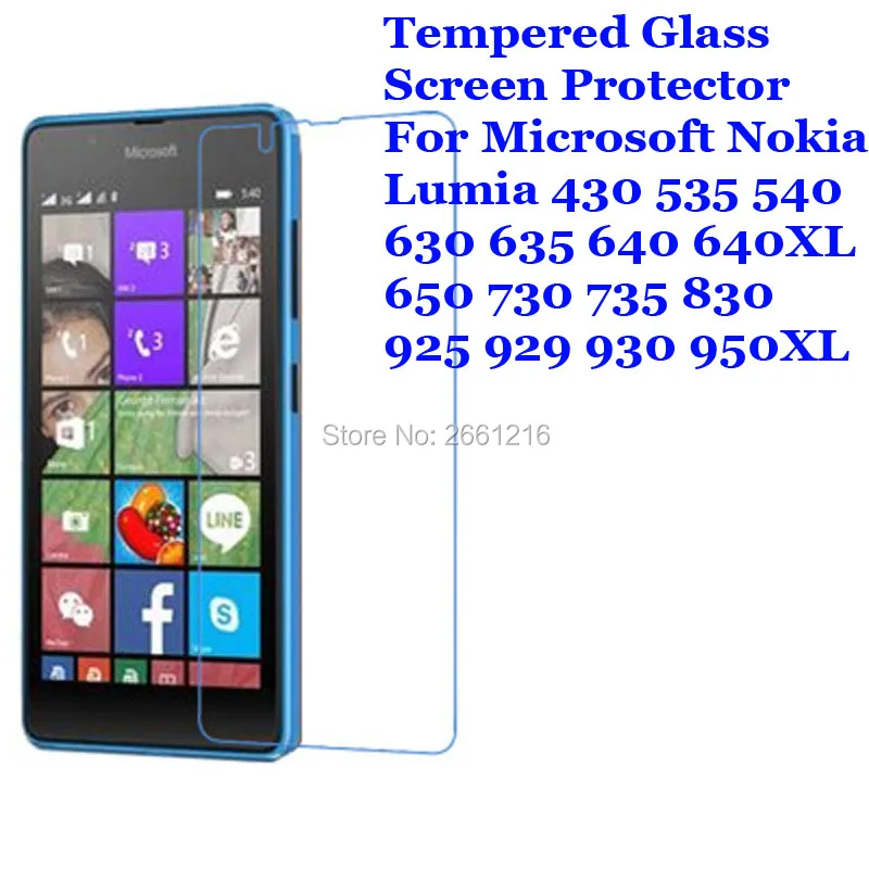 Для Microsoft Lumia 430 535 540 630 640 XL 650 730 830 925 930 950 закаленное стекло 9H 2.5D Премиум Защитная