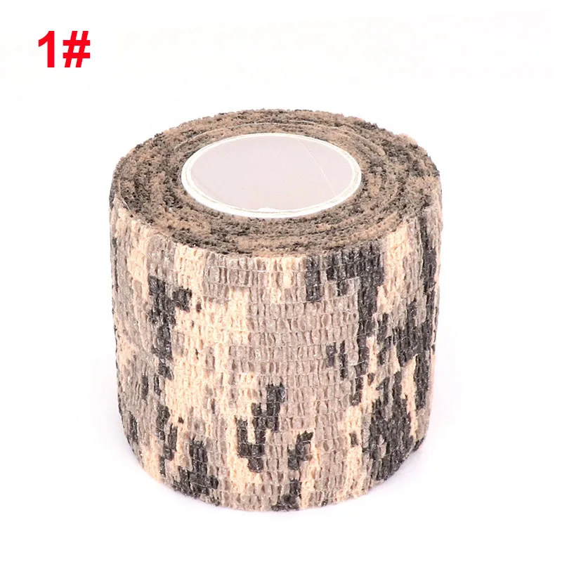 1 camouflage black 4,5 М камуфляж эластичный Обёрточная бумага ленты охота Маскировка Elastoplast самоклеющиеся спортивные протектор колена палец лодыжки спортивная повязка - Цвет: 1 camouflage black