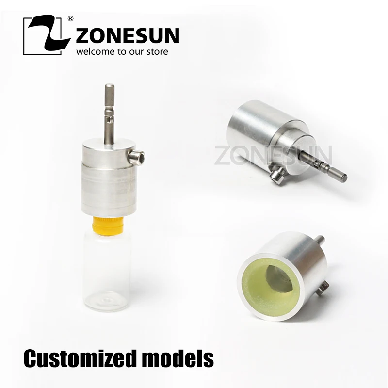 ZONESUN Подгонянный патрон Е жидкая бутылка духов колпачок для рук, автомат для навинчивания крышек станок для закупоривания бутылочных крышек