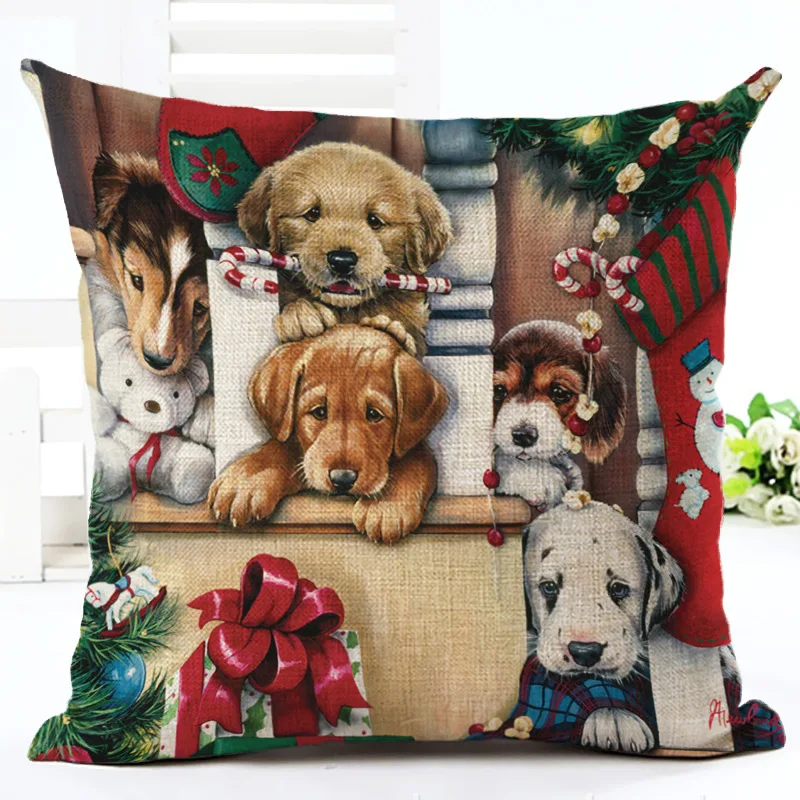 Мультфильм милый собака украшения диванных подушек Cojines Decorativos Para диван 45x45 см