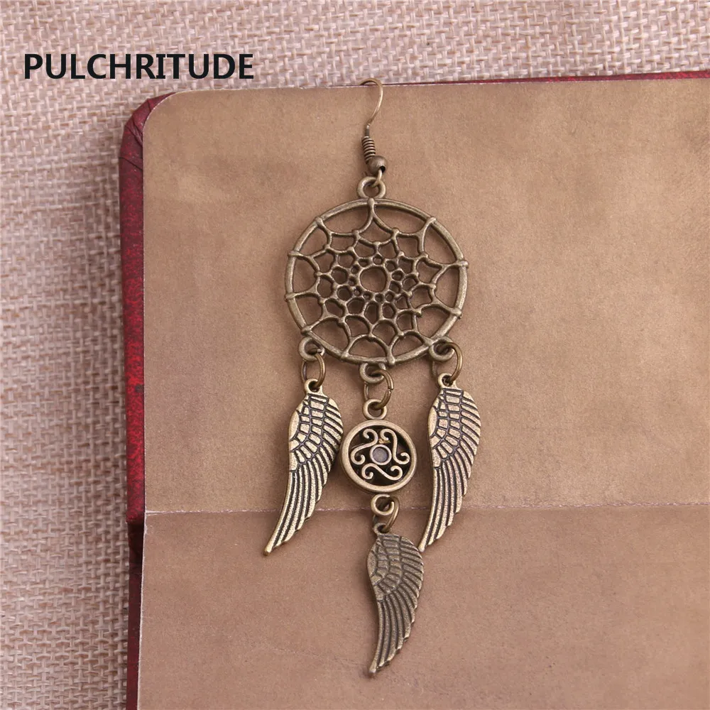 PULCHRITUDE 4 шт./лот Металл Античная бронза серебро перо Ловец снов сердце кулон