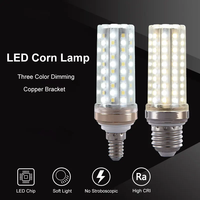 Светодиодная лампа E27 E14 Кукуруза SMD2835 12 Вт 16 20 24 AC 185 в 265 холодный белый/теплый