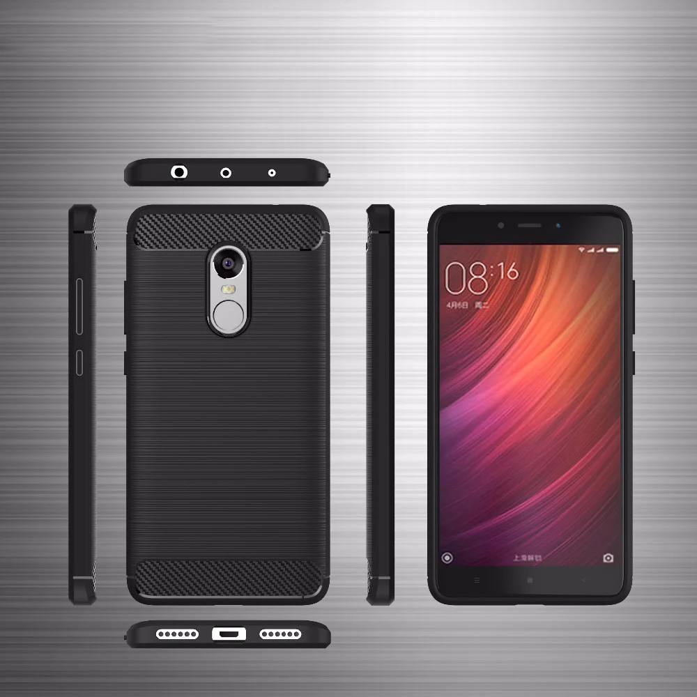 TCICPC For Xiaomi Redmi Note 4 Case Cover 4x Carbon Fiber Brushed Soft Silicone Back for Note4 |