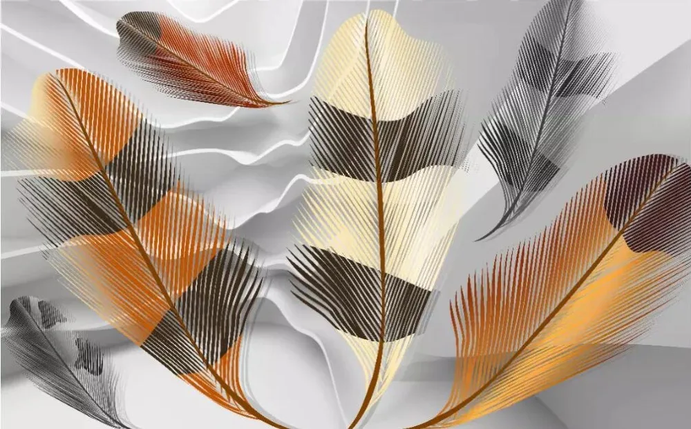 3D скандинавский фон с ручной росписью цветное перо для спальни гостиной |