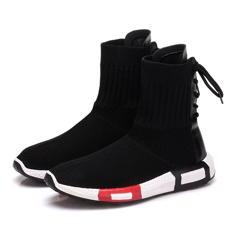 Новинка женские ботинки повседневная трикотажная обувь модные кроссовки на